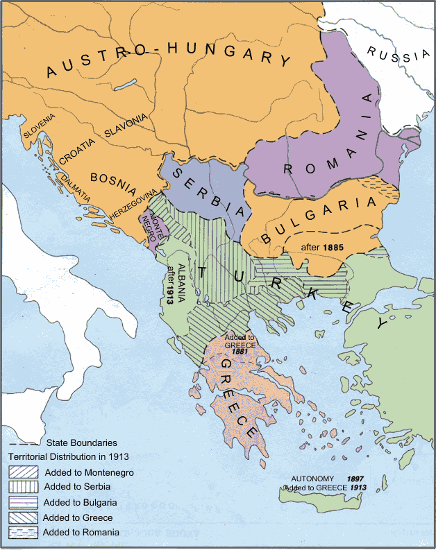 Balkan Peninsula Map 1914